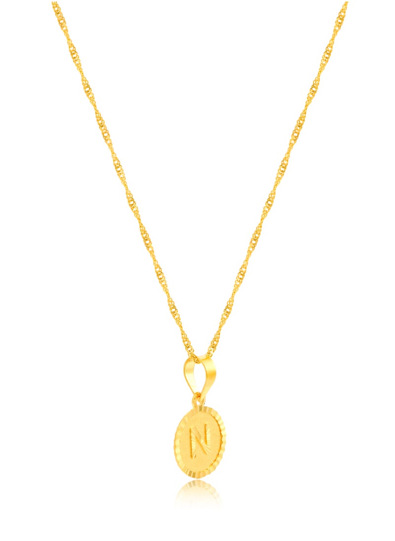 BAFLEH JEWELLERY Timeless 22kt Gold 'N' Pendant Necklace  - Image 3