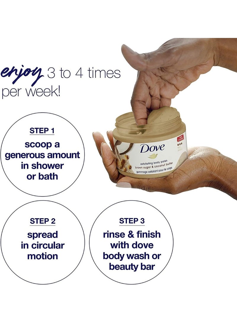 دوف مقشر الجسم بالسكر البني و جوز الهند من دوف 425 جرام - Image 3
