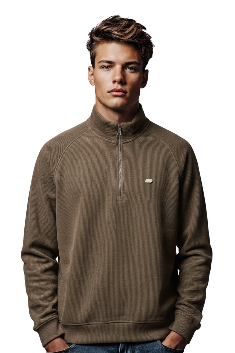 WHITE RABBIT Men’s Half-Zip Ribbed Sweater - Image 2