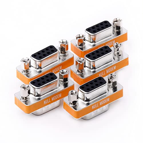 Arnorin DB9 Null Modem Adapter Male to Female Slimline Data Transfer Serial Port Adapter 5 Pack - Image 5