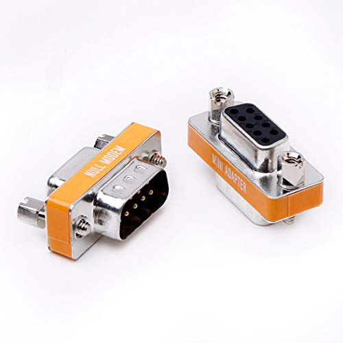 Arnorin DB9 Null Modem Adapter Male to Female Slimline Data Transfer Serial Port Adapter 5 Pack - Image 2