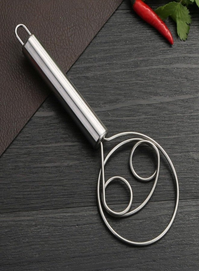 JOLYMIT Stainless Steel Dough Mixer Hand Tool for Bread, Batter and Pastry, Baking Tools Beater, Roti Atta Egg Beater for Home Kitchen Baking Accessories (Pack of 1 / Silver) - Image 5