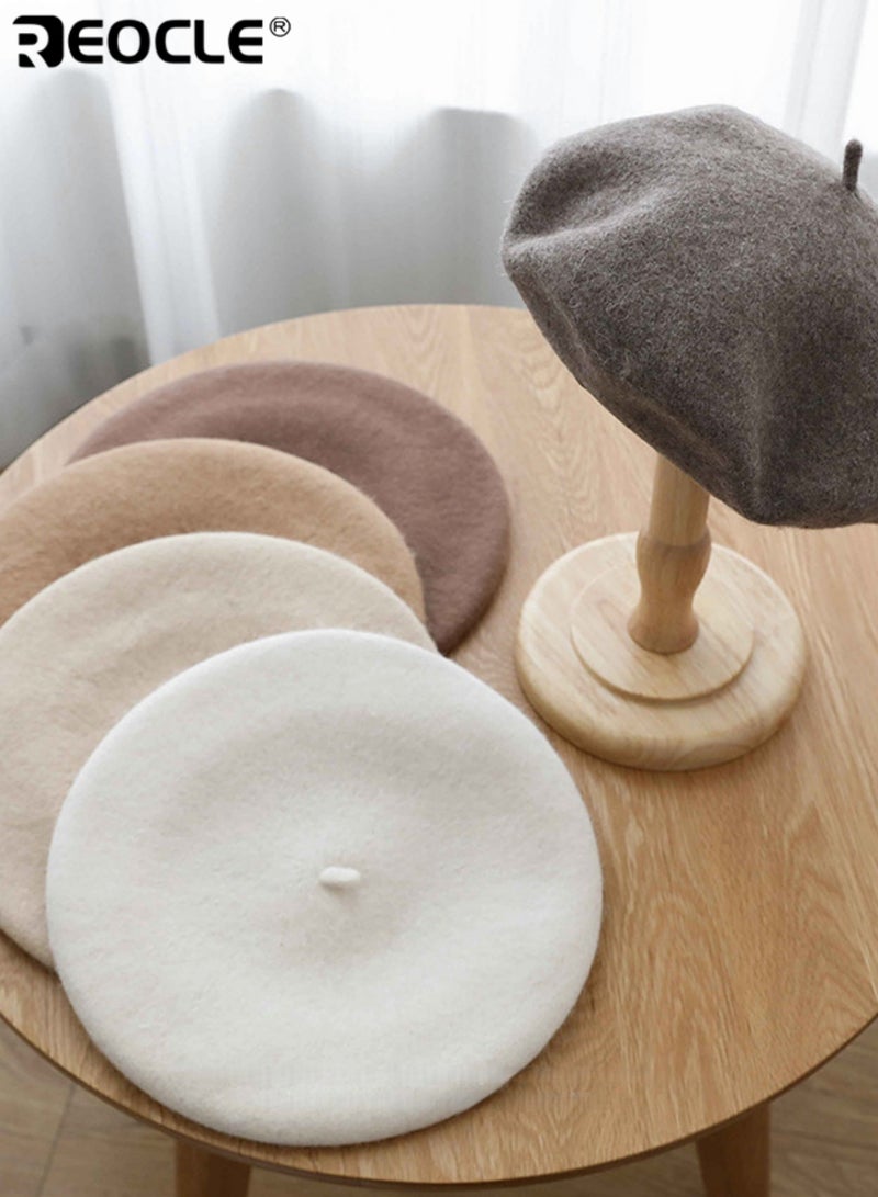 ريوكل بريه نسائية من الصوف بتصميم فرنسي ونمط فني عتيق قبعة شتوية دافئة وناعمة مع راحة مقاومة للرياح لموضة الخريف - Image 3