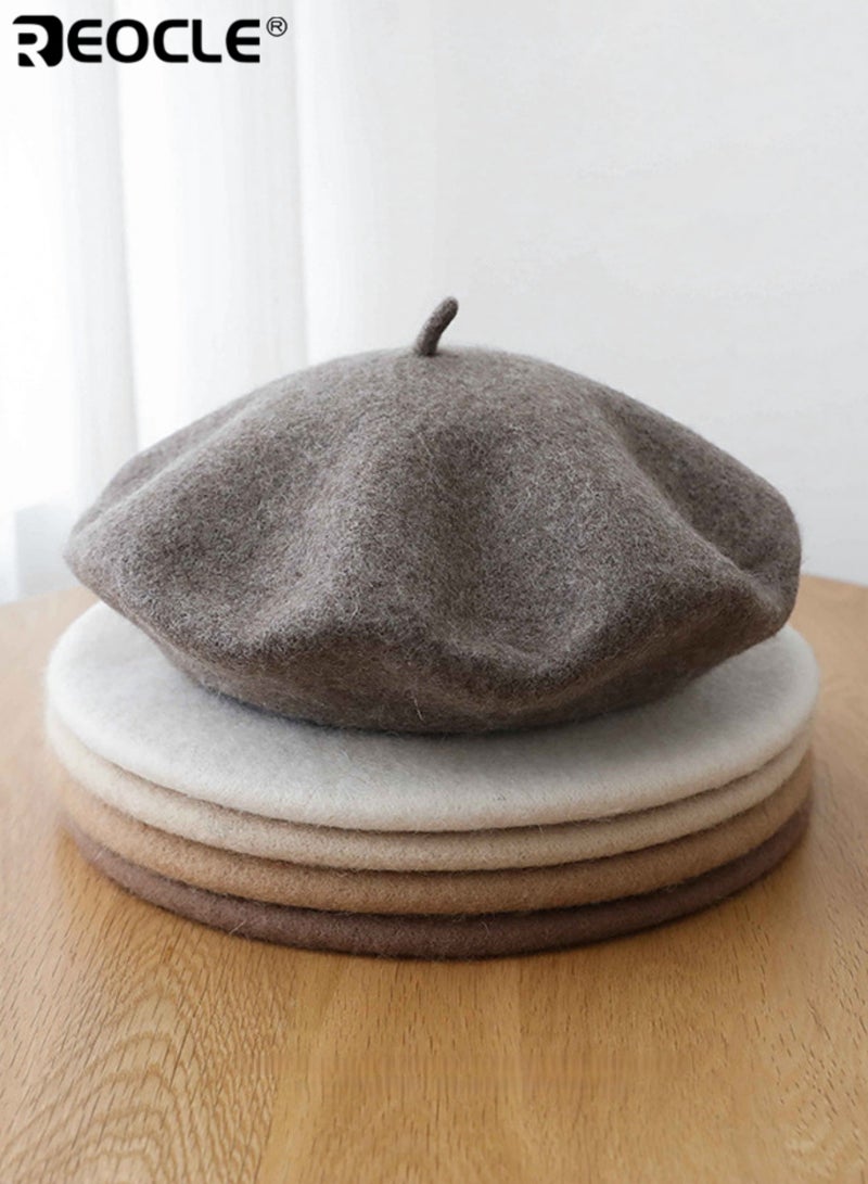 ريوكل بريه نسائية من الصوف بتصميم فرنسي ونمط فني عتيق قبعة شتوية دافئة وناعمة مع راحة مقاومة للرياح لموضة الخريف - Image 5