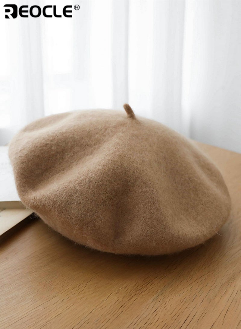 ريوكل بريه نسائية من الصوف بتصميم فرنسي ونمط فني عتيق قبعة شتوية دافئة وناعمة مع راحة مقاومة للرياح لموضة الخريف - Image 2