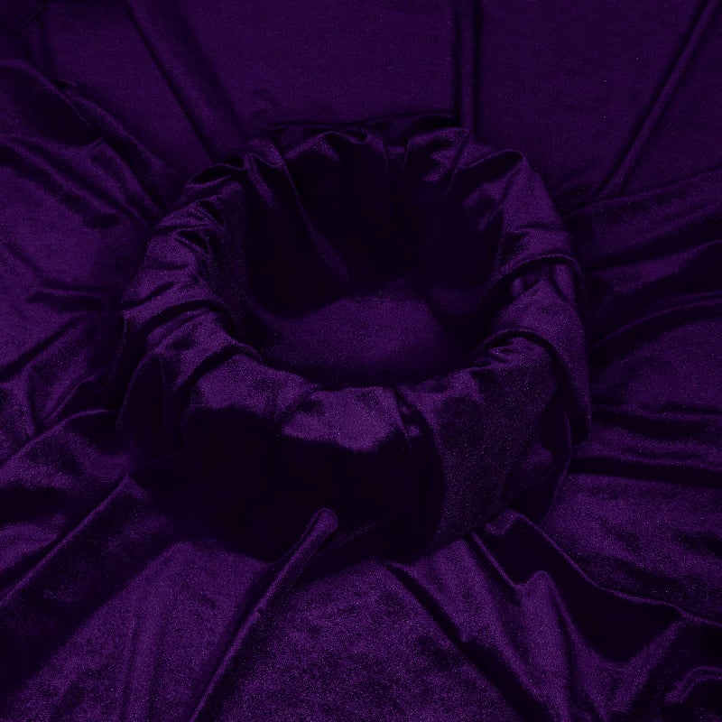 Kkjiaf Purple Stretch Velvet Fabric 60 Inch Wide  5 Yard Soft Stretchy Fabric For Sewing Clothes  Apparel  Costume  Crafts - 90% Polyester 10% Spandex - Image 2