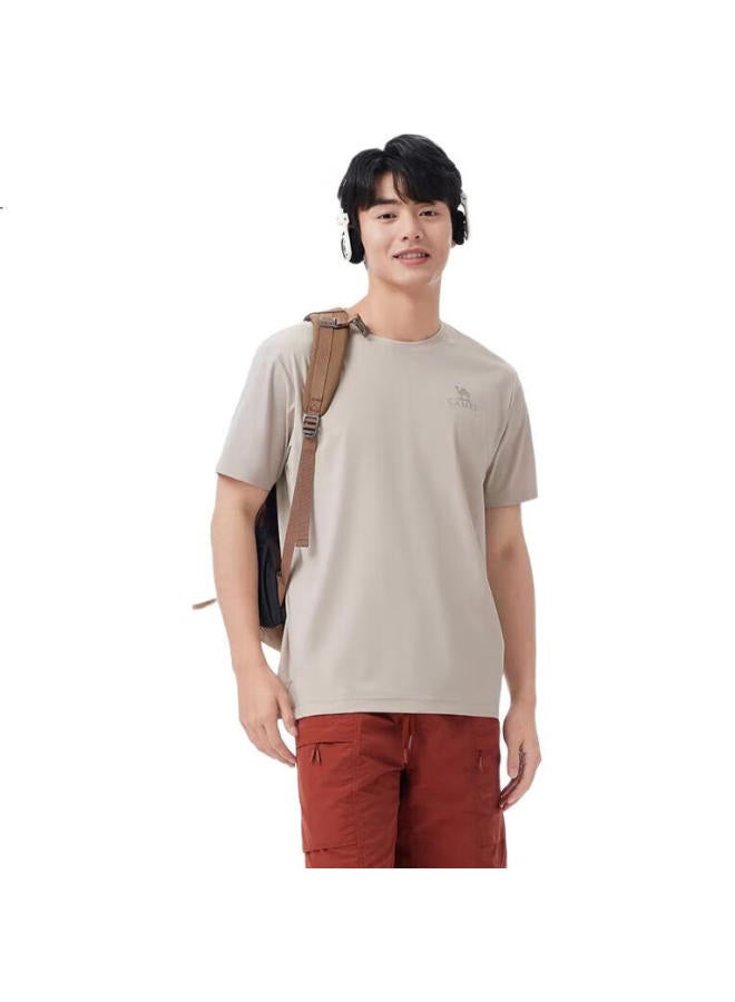 camel Outdoor Quick-Dry T-Shirt Men'S Spring Summer Short Sleeve Round Neck Original Yarn Cool Feeling Sunscreen T Breathable Sweat-Absorbing Sports T-Shirt Women Xl - Image 3