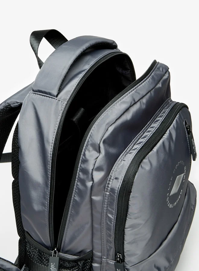 Lee Cooper Men Solid Backpack With Adjustable Straps And Zip Closure