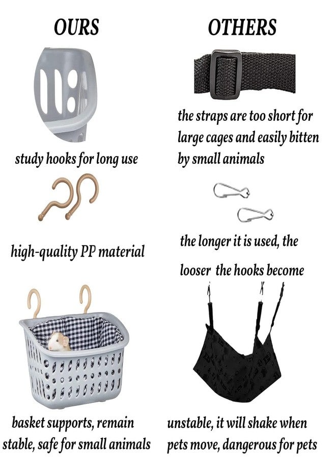 JWShang Rat Hammock for Cage, Chew Proof Hanging Basket Bed with Sturdy Hooks, Pet Cage Accessories, Safe Cozy Small Animal Rodent Hammock for Sugar Glider Mice Snuggling Sleeping - Image 4
