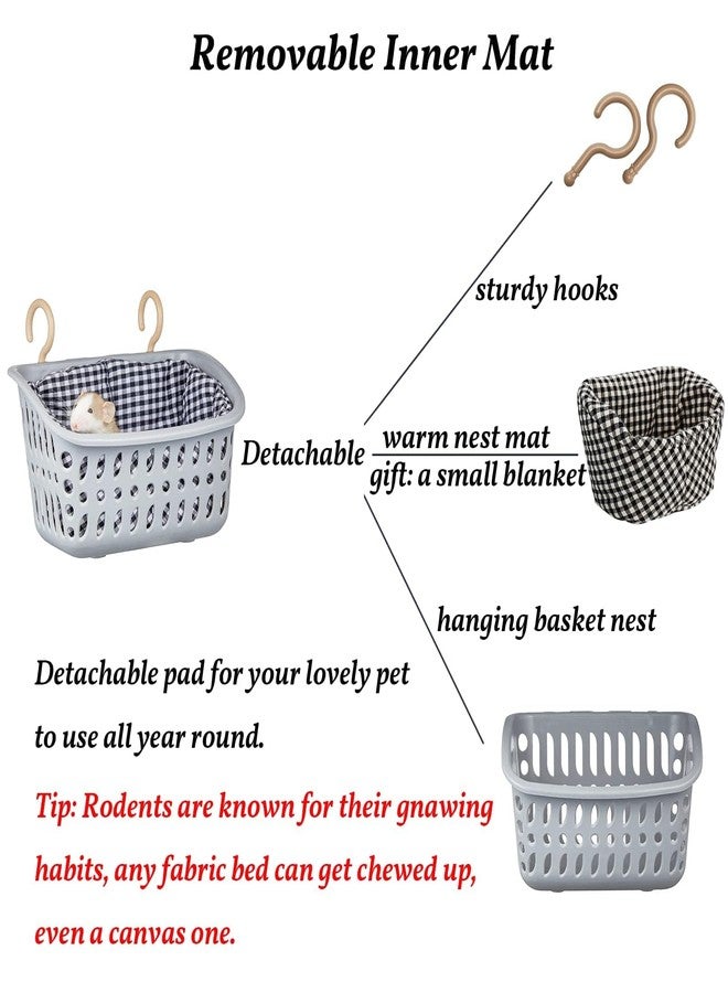 JWShang Rat Hammock for Cage, Chew Proof Hanging Basket Bed with Sturdy Hooks, Pet Cage Accessories, Safe Cozy Small Animal Rodent Hammock for Sugar Glider Mice Snuggling Sleeping - Image 3