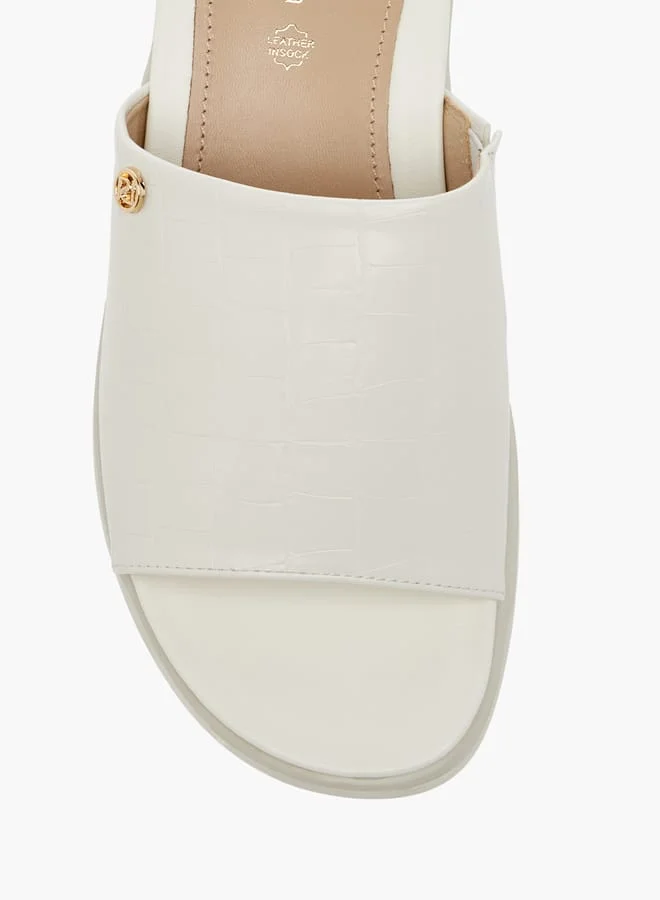 Paprika Women Textured Slip-On Sandals with Wedge Heel