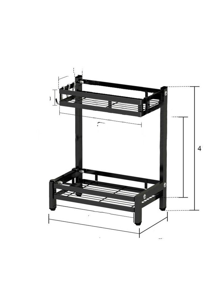 LOULUEN رف تخزين المطبخ ذو الطبقتين