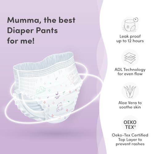 Mylo Baby Diaper Pants Large (L) Size 9-14 kgs (64 count) Leak Proof | Lightweight | Rash Free | Upto 12 Hours Protection | ADL Technology | with Aloe Vera Lotion (32 Count, Pack of 2) - Image 3