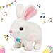 Easfan Bunny Plush Toy Jumping Spotted Rabbit Talking Hopping Ears Nose Moving Educational Plush Toy Singing Shaking Glowing Interactive Toy Electric for Toddlers Kids - Image 2