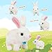 Easfan Bunny Plush Toy Jumping Spotted Rabbit Talking Hopping Ears Nose Moving Educational Plush Toy Singing Shaking Glowing Interactive Toy Electric for Toddlers Kids - Image 4