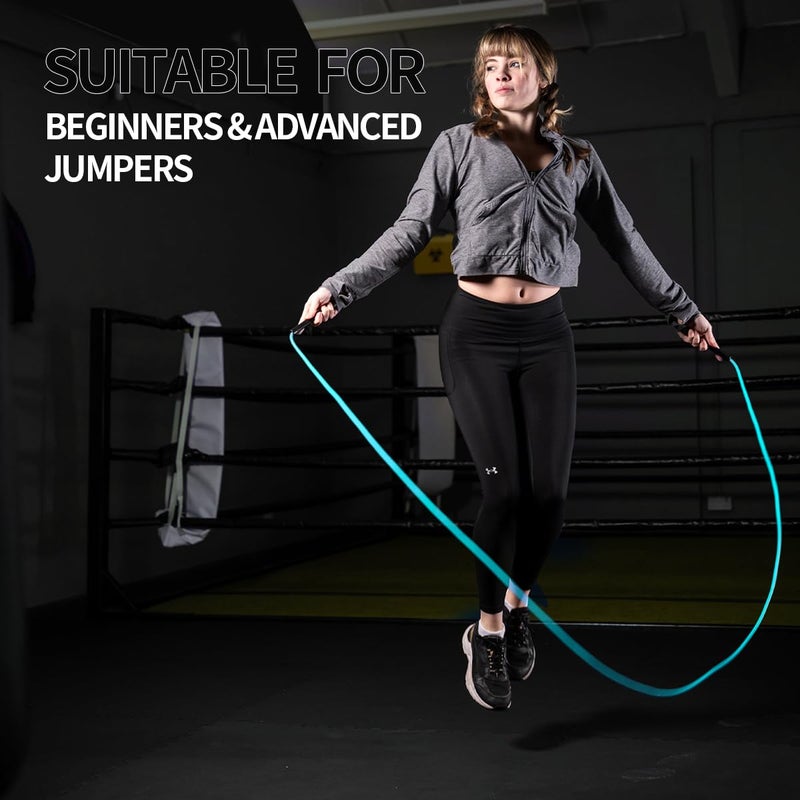 WILLGOO Hererope 6MM PVC Jump Rope for Men & Women Fitness, Speed, Tricks, Cardio Training, Boxing Jump Rope with Unbreakable Handles and Non-Kinking Skipping Rope, Adjustable Jumprope for Indoor Outdoor(Turquoise) - Image 4