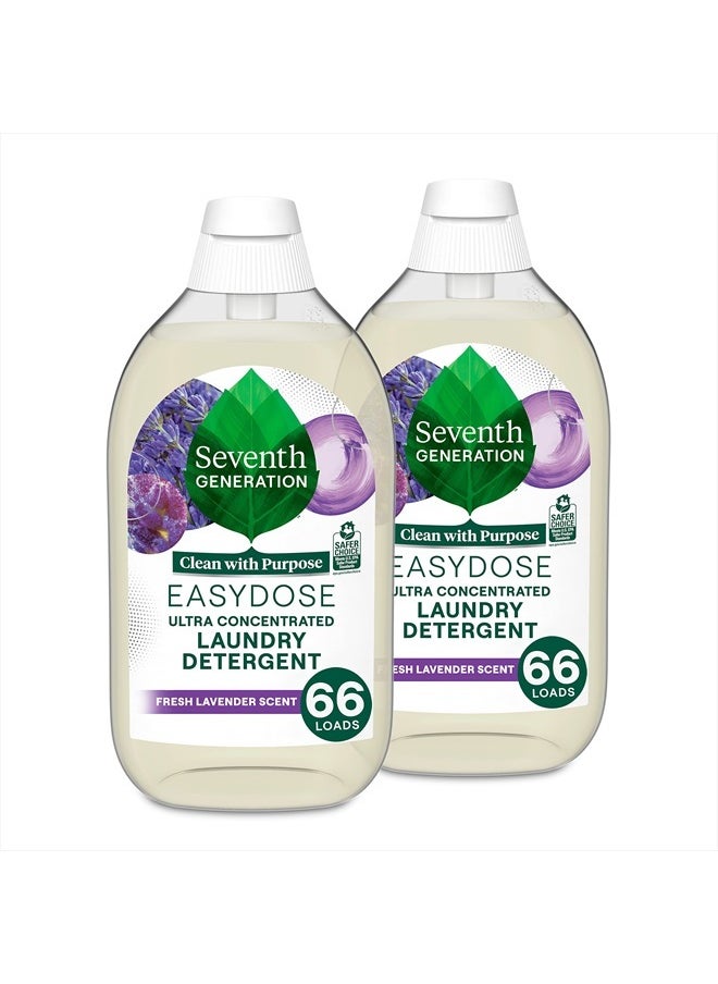 Seventh Generation EasyDose Laundry Detergent Fresh Lavender Scent 2 Pack Ultra Concentrated Washing Detergent 23 oz  - Image 1