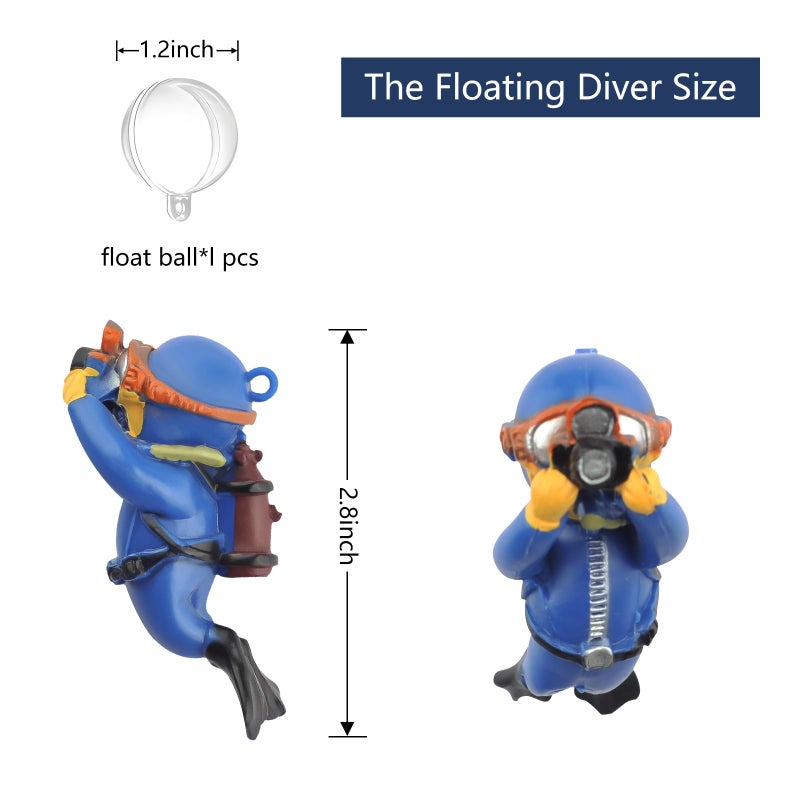 onesimcr Floating Fish Tank Decorations, Aquarium Decorations, Lovely Diver Fish Tank Decorations, Floating Device Fish Tank Accessoriesï¼ŒSuitable for All Kinds of Fish Tanksâ€¦ - Image 3