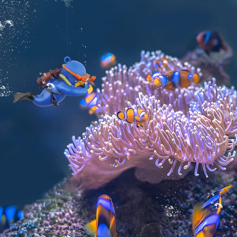 onesimcr Floating Fish Tank Decorations, Aquarium Decorations, Lovely Diver Fish Tank Decorations, Floating Device Fish Tank Accessoriesï¼ŒSuitable for All Kinds of Fish Tanksâ€¦ - Image 4