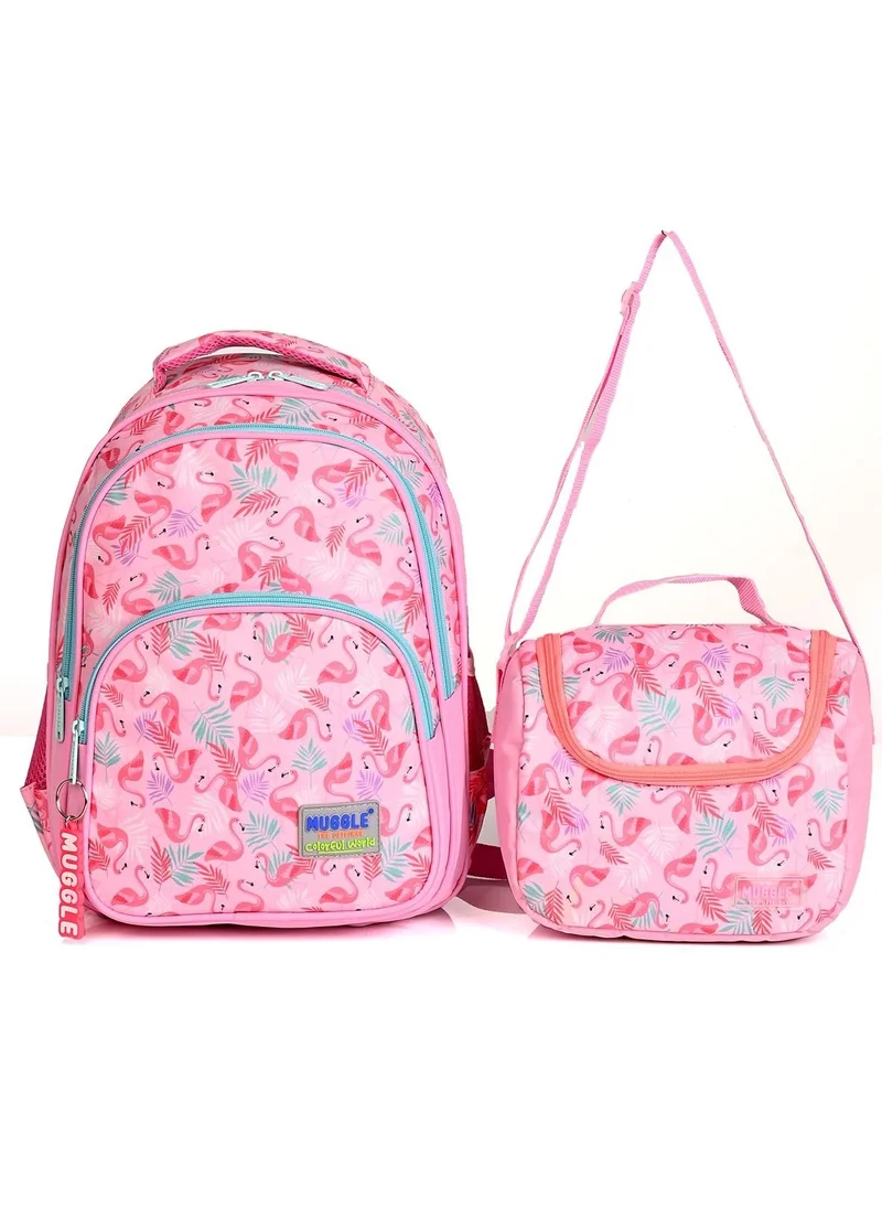 muggle MU-004 Flamingo School Backpack Set of 2 Pink