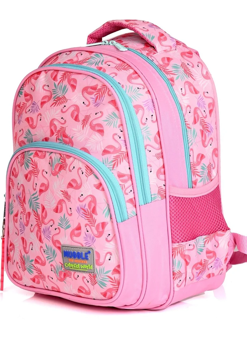 muggle MU-004 Flamingo School Backpack Set of 2 Pink