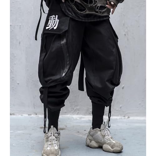 Niepce Inc Men's Japanese Streetwear Techwear Cargo Pants (Medium) Black - Image 5