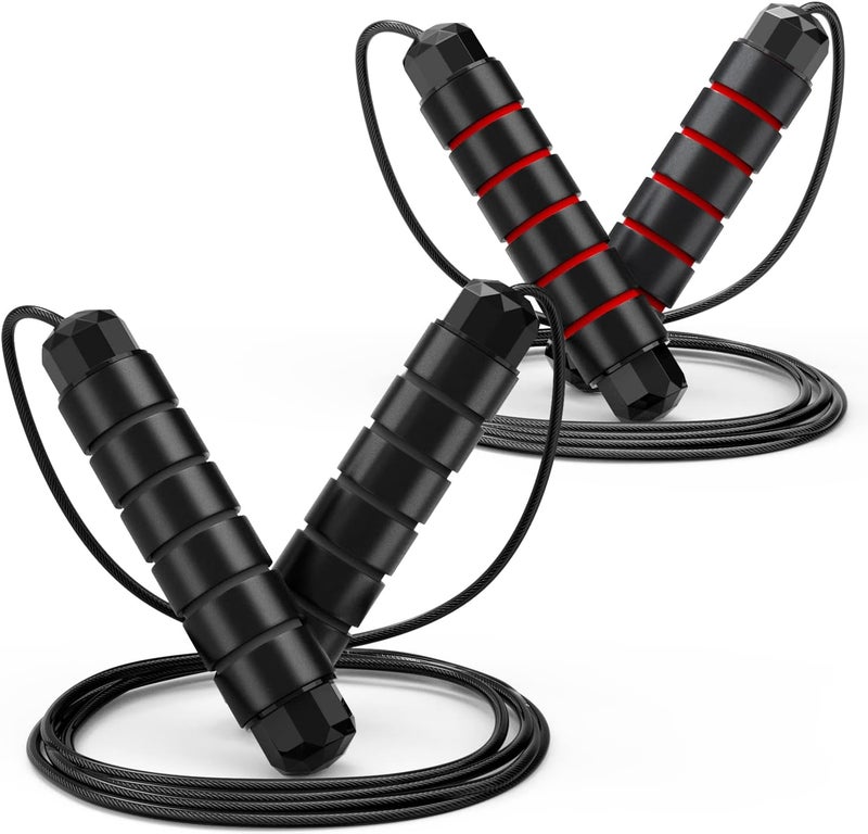 Loocio Jump Rope, Tangle-Free Rapid Speed Jumping Rope Cable with Ball Bearings for Women, Men, and Kids, Adjustable Steel Jump Rope with Foam Handles for Home Gym Exercise Fitness Workout Equipment & Slim Body - Image 1