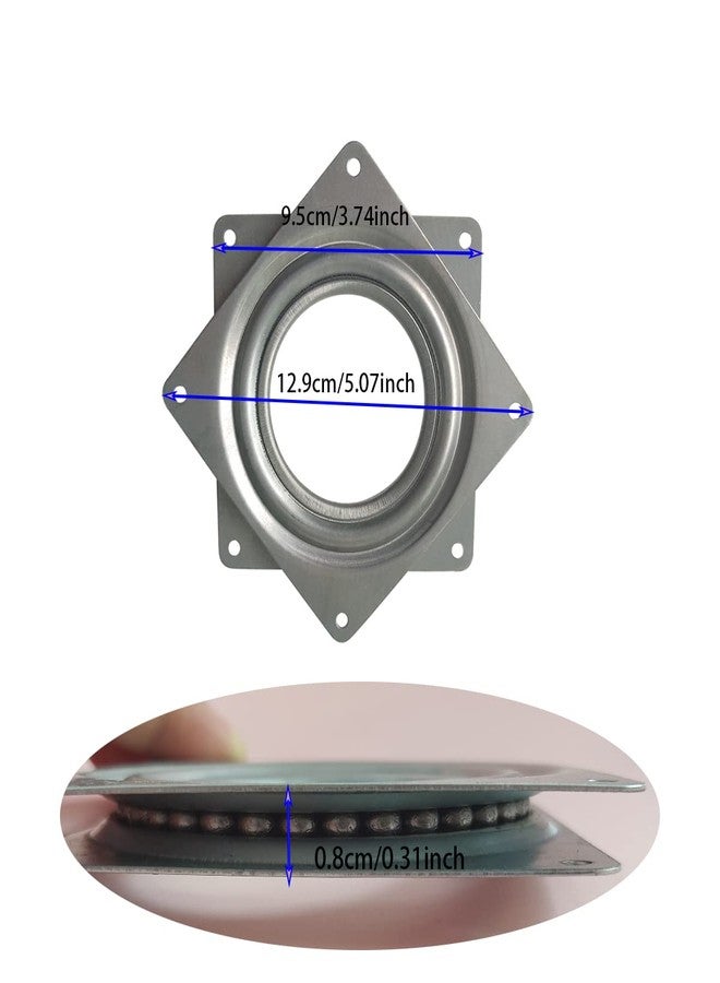 ZTEOFO قطعتان من محامل قرص دوار سوزان مقاس 4 بوصات، قرص دوار سوزان، قرص دوار مربع، لوحة محمل دوارة، لوحة دوارة، للوحة الدوارة، خزانة الزاوية، رف دوار في المطبخ - Image 3