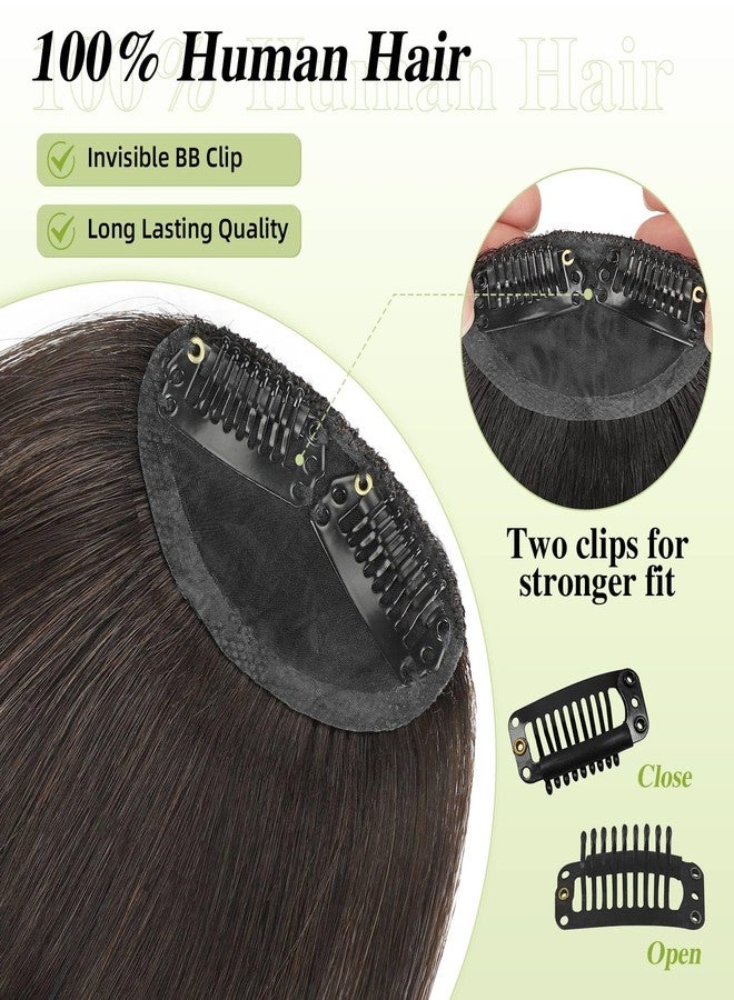 PINK SEVEN Clip In Bangs Human Hair Bangs 100% Real Human Hair Clip on bangs for women Fringe with Temples Hairpieces Faux Bangs for Daily Wear(Dark Brown) - Image 3
