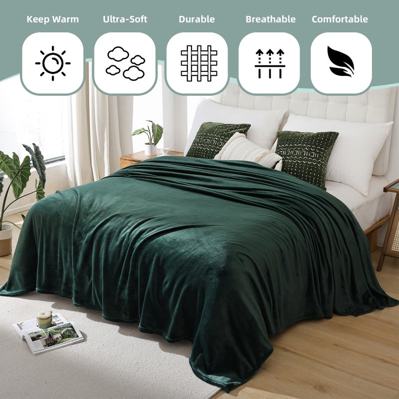 USERF Fleece Blanket Throw  Soft Fluffy Throw Blanket for Couch Bed Travel Camping  Cozy Fuzzy Lightweight Luxury Plush Microfiber Blanket Thick Warm 300 GMS  50x60 inches - Image 2
