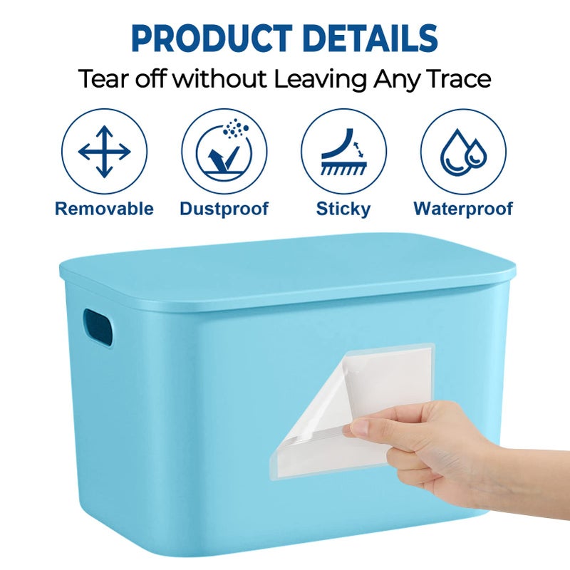 MaxGear ماكس جير 52 حزمة جيوب بطاقات الفهرس مع فتح من الأعلى، جيوب لاصقة، حامل بطاقات بلاستيكي لبطاقات الملاحظات وبطاقات المكتبة، جيب لاصق شفاف لبطاقة فهرس بحجم 3" × 5"، حوامل بطاقات - Image 4