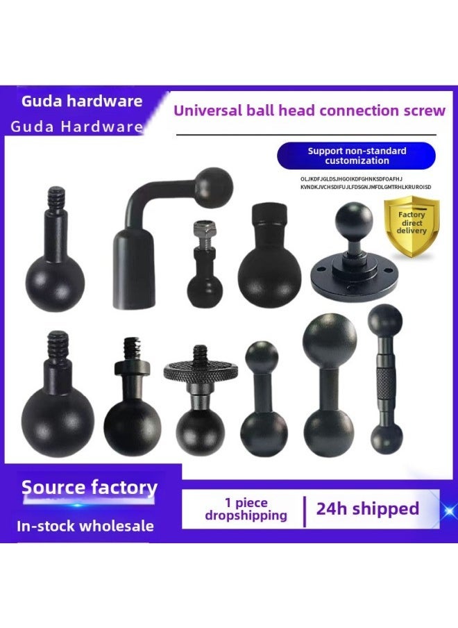 13 15/17/20/25 Aluminum Alloy 1/4 Screw Ball Head Mobile Phone Bracket Modified Live Photography Bracket Accessories-Color:13 Ball Head Screws (bright Silver Color) - Image 2