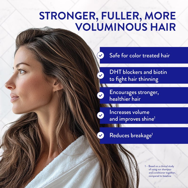 Routine Wellness Anti-Thinning Shampoo for Thinning Hair - Biotin DHT Blocker Women & Men - Color Safe Shampoo for Hair Loss & Healthy Hair - Lavender & Cedar - 14oz - Image 3