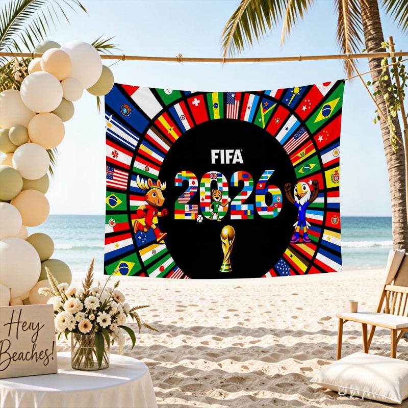 FIFA World Cup ARS FIFA World Cup 2026 Banner Wall Art, Party, Party Backdrop, Football Party – Premium Fabric Poster, Banner, Large Banner, Durable Weather-Resistant Hanging Banner with Metal Rings for Indoor & Outdoor Decoration - Image 5