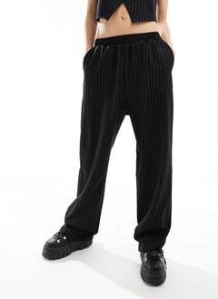 Reclaimed Vintage wide leg trouser in pinstripe -