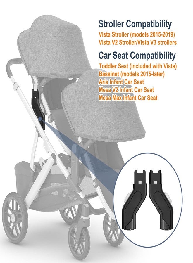 UTNVBTR Upper Adapter Accessories Compatible with UPPAbaby Vista, Vista V2, and Vista V3 Strollers - Secure Fit for Bassinet, Toddler Seat, Aria, Mesa V2, or Mesa Max Infant Car Seats - 1 Set - Image 2