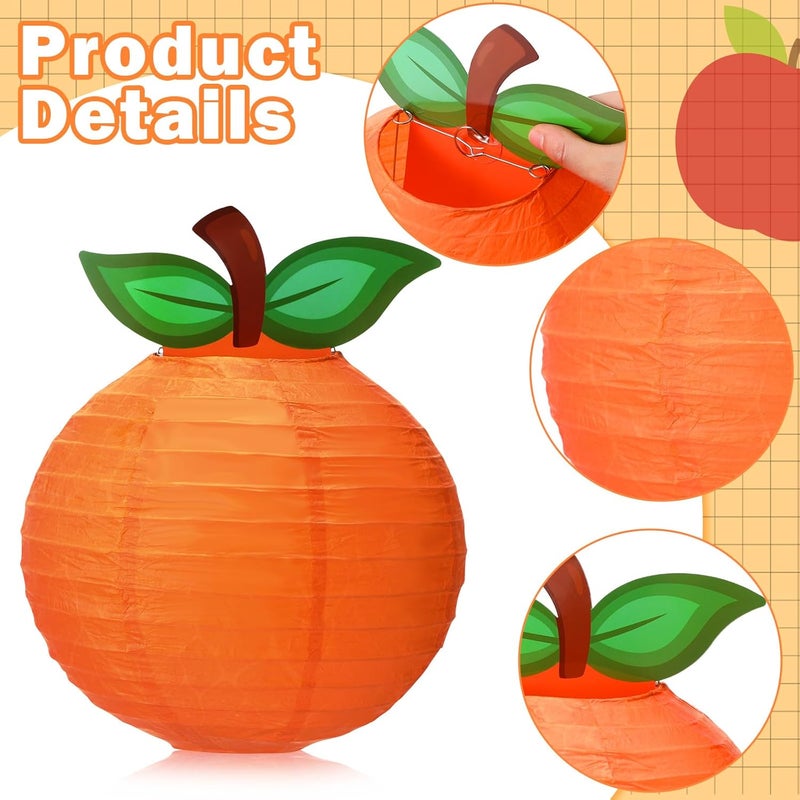 Riakrum 12 Pcs Little Cutie Baby Shower Decorations Orange Paper Lanterns Fruit Themed Party Decor Hanging Little Cutie Decorations for Tangerine Baby Shower Clementine Birthday Party Supplies - Image 3