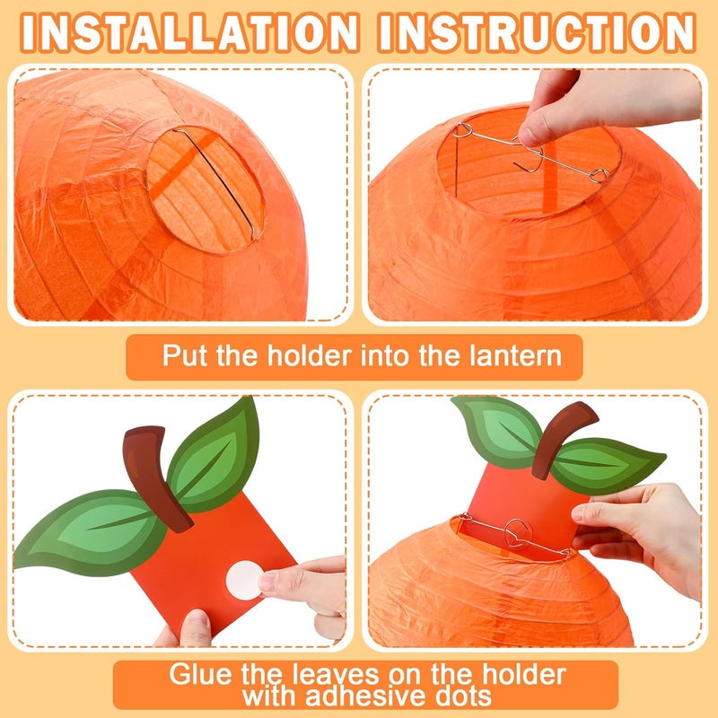 Riakrum 12 Pcs Little Cutie Baby Shower Decorations Orange Paper Lanterns Fruit Themed Party Decor Hanging Little Cutie Decorations for Tangerine Baby Shower Clementine Birthday Party Supplies - Image 4