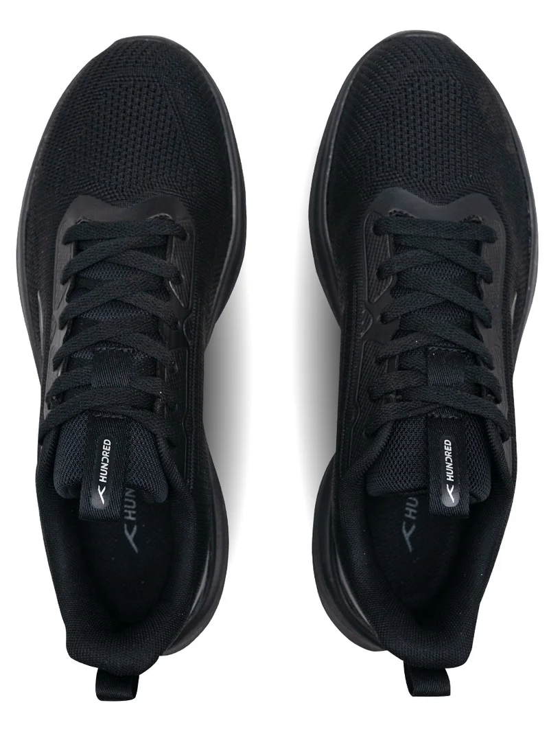 HUNDRED Hundred Smoothrun Multipurpose Sports Shoes, Black, Size EUR 42, HyperKnit Upper, D-Soft Cushion