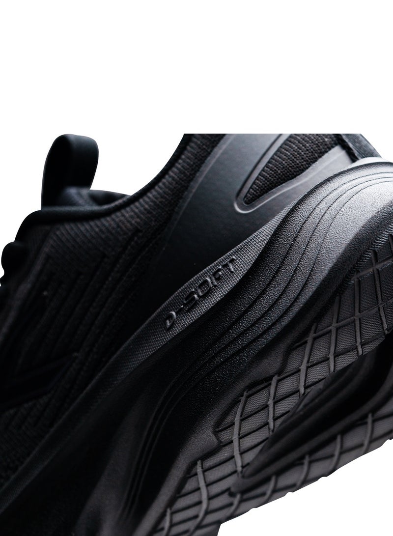 Hundred Smoothrun Multipurpose Sports Shoes, Black, Size EUR 42, HyperKnit Upper, D-Soft Cushion