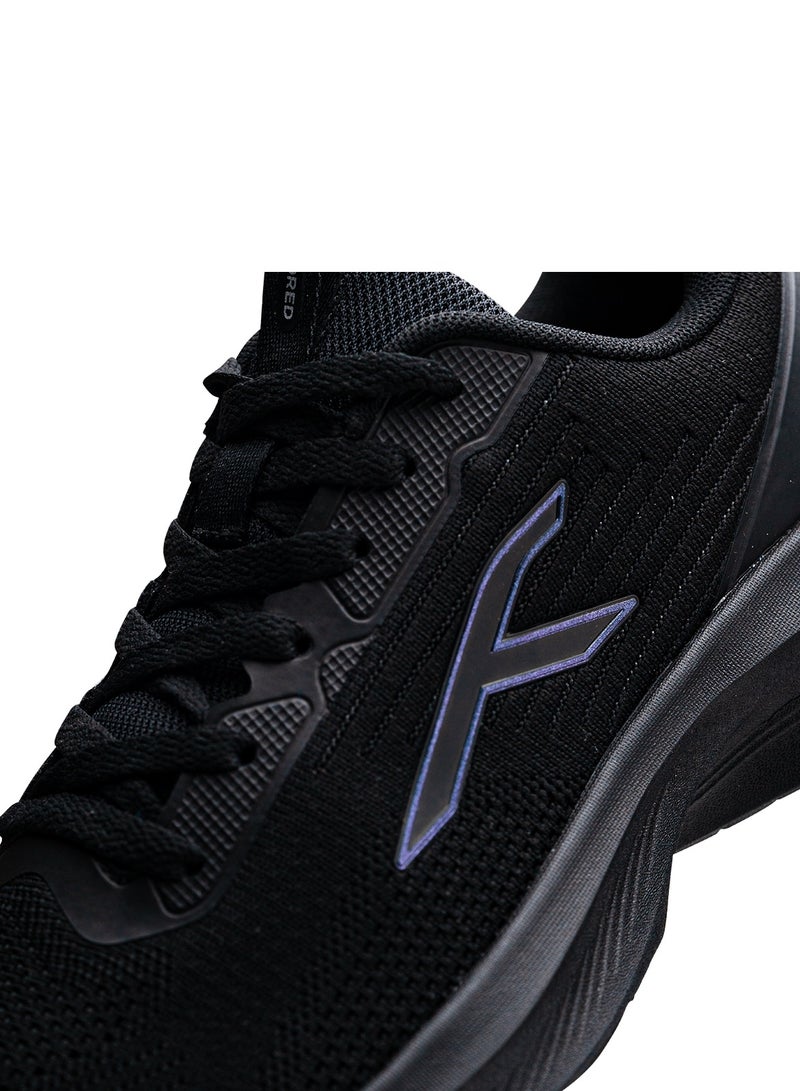 Hundred Smoothrun Multipurpose Sports Shoes, Black, Size EUR 42, HyperKnit Upper, D-Soft Cushion
