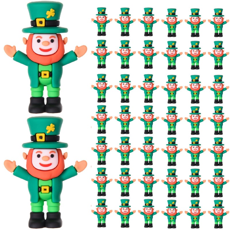 ARCHCRTC 50 Pcs St Patricks Day Leprechaun Figurine Mini Leprechaun Dolls Tiny Leprechaun Miniature Irish Figurines Leprechaun Decor for St Patricks Day Party Garden Table Decorations 50 - Image 2