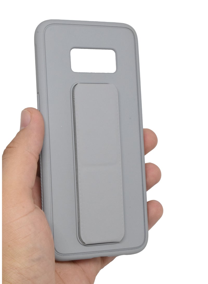 BORTONY Galaxy S8 Case Silicone Camera Protected Shockproof With Finger Grip Stand Cover - Image 1