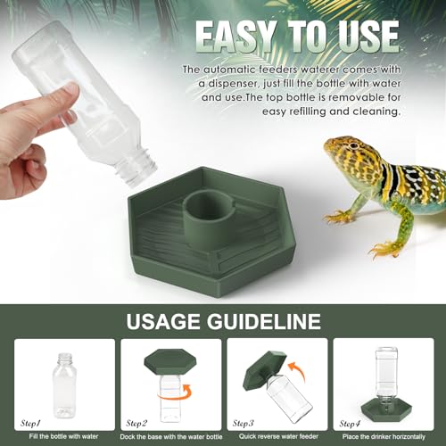 NOMOY Reptile Water DispenserBearded Dragon Water Bowl Small Water Dish for Tortoise Bowls for Reptiles Amphibians S - Image 3