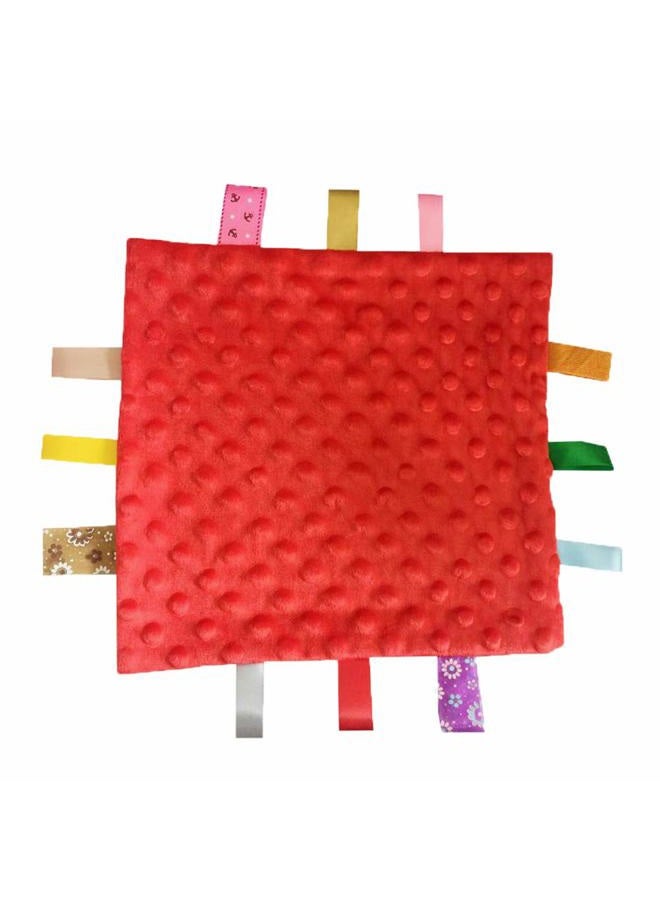 G-Tree Baby Comfort Blanket with Tag, Taggy Blanket - Multi-Coloured Dinosaurs Tag, Taggy Blanket - Red Textured Underside - Image 3