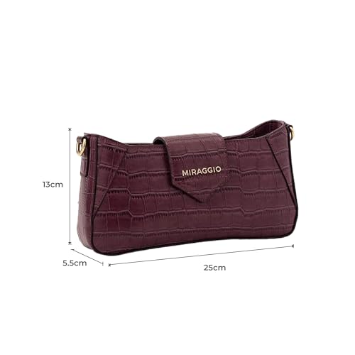 Miraggio Isabella Textured Shoulder Bag For Women Stylish With Detachable Shoulder Strap | Women Shoulder Bag - Image 3