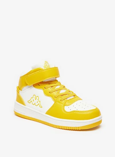 كابا Boys Panelled High Top Sneakers with Hook and Loop Closure