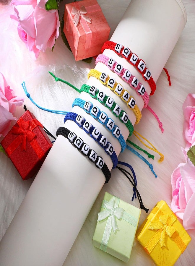 Sureio 7 Pcs Friendship Bracelets Handmade Adjustable Cord Braided Rope Colorful Boho Friend Bracelet for Girls Women Boys Birthday Anniversary Christmas Valentine's Gift for Her(Squad) - Image 4