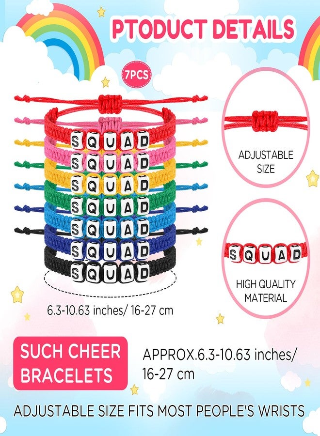 Sureio 7 Pcs Friendship Bracelets Handmade Adjustable Cord Braided Rope Colorful Boho Friend Bracelet for Girls Women Boys Birthday Anniversary Christmas Valentine's Gift for Her(Squad) - Image 2