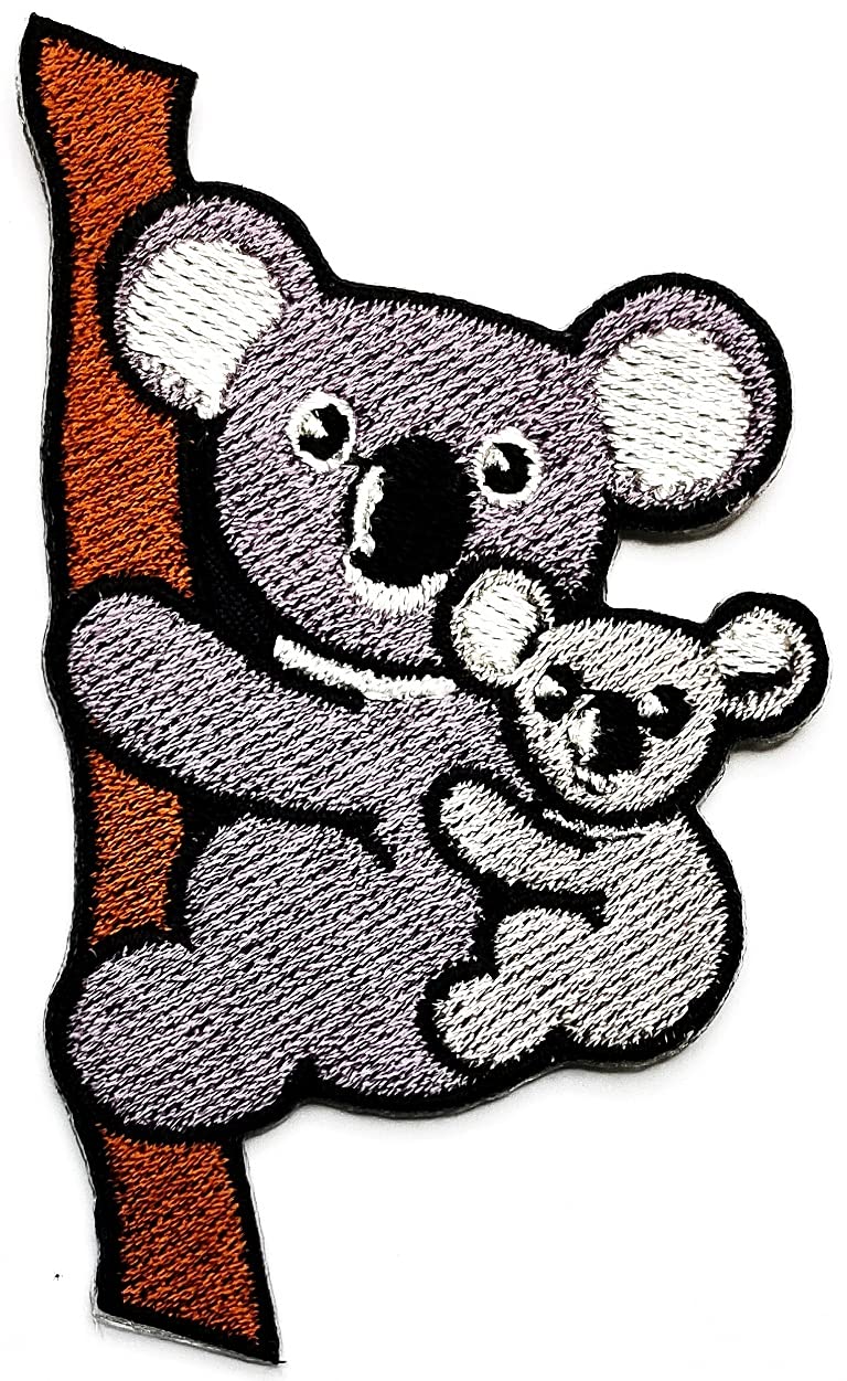 HHO Patch Koala Patch Koala Cute Bear Animals Australia Zoo Cartoon Kids Embroidered Iron on Sew on Patches for TShirt Jeans Backpacks Jackets Dress Clothing